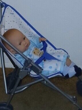 BOY BABY DOLL LOT WITH STOLLER